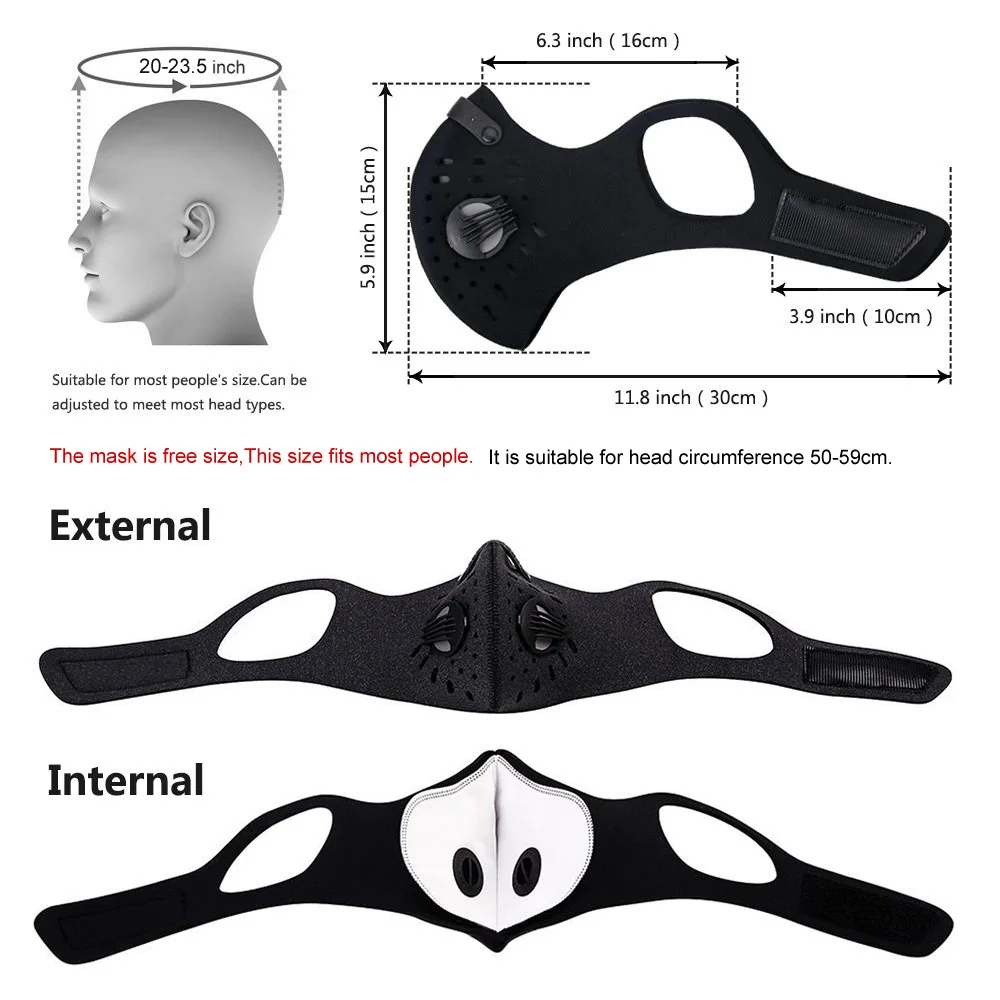 GLORSUN pollution mask custom neoprene anti odor smog pm2.5 motorcycle bike cycling маска air filter winter pollen | Красота и