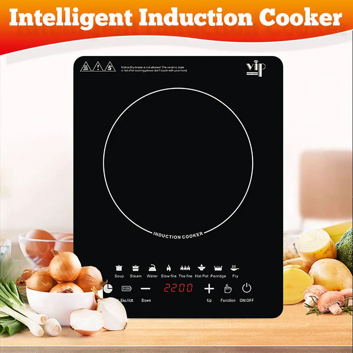 

2200W High Power Induction Cookers Smart Kitchen Appliances Electric tile hob oven stove Precise Control cooktop plate Hot Pot