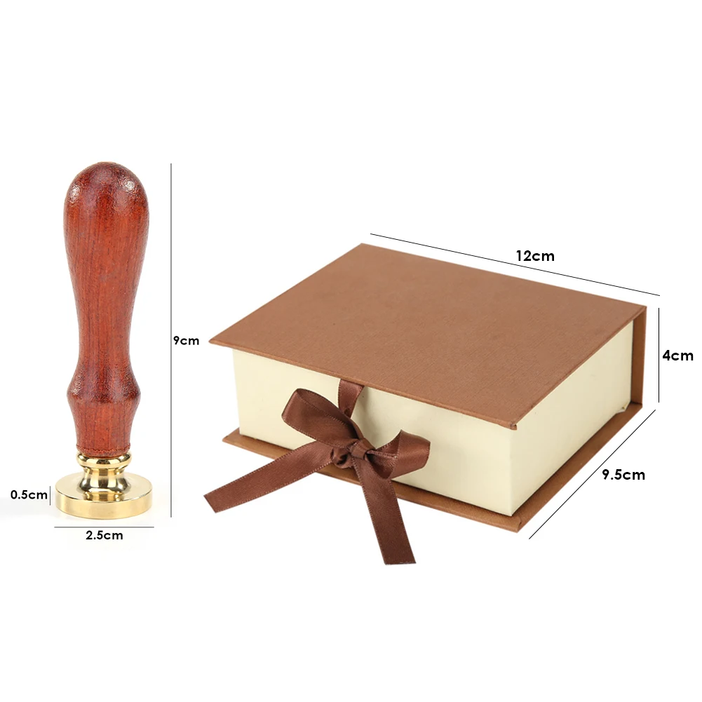 

25mm DIY Pattern Wax Seal Stamp Set Manual Fire Painting Handbook Decorations Envelope Scrapbook with Presents Box