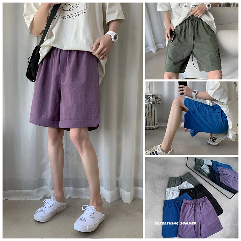 2020 Men Colorful Summer Casual Shorts Men's Oversize Harajuku Shorts Male Hip Hop Korean Knee Length Shorts 2XL