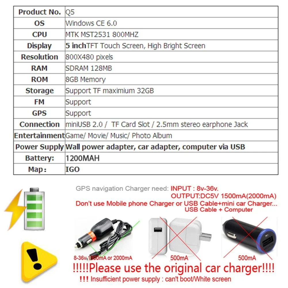 Car GPS radio USB charger FM transmitter browser 5.0 inch TFT touch screen device | Автомобили и мотоциклы
