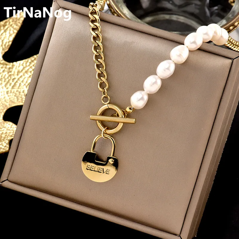 

The Baroque Freshwater Pearl Pendant Necklace To Restore Ancient Ways Contracted OT Clasp Clavicle Chain Women Jewelry Gifts