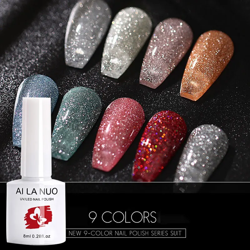 

Explosion Diamond Nail Glitter Polish Fast-Drying Bright Shining Nail Art Manicure Nail Glue Shiny Diamond Effect Crystal UV Gel