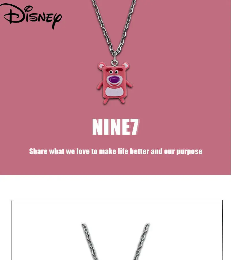 

Disney Personality Trend Sweater Chain Girlfriends Couple Strawberry Bear Necklace Cute Cartoon Female Wild Pendant Gift