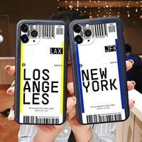 personalized airline ticket paris blue phone cases for iphone 6 s 7 8 plus x xs xr 11 12 mini pro max silicone protective sleeve