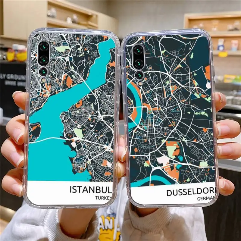 

World City Map Phone Case For Xiaomi Redmi Note 7 7A 8 8T 9 9A 9S 1 K3 Pro Ultra Transparent Phone Case