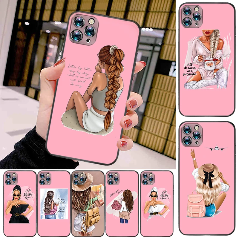 

Fashion Mama Of Girl Mom Phone Case For iPhone 6 6S 7 8 Plus X XS XR 11 12 Pro MAX SE 2020 Cute MaMa Of Girl Boy Super Mom