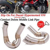 for ducati hypermotard 950 sp 2019 2021 motorcycle exhaust escape modified mid link pipe catalyst delete eliminator enhanced