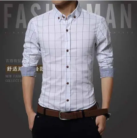 

2021 new men's shirt business casual shirt warm Long Sleeve Plaid men's fashion top in spring and Autumn