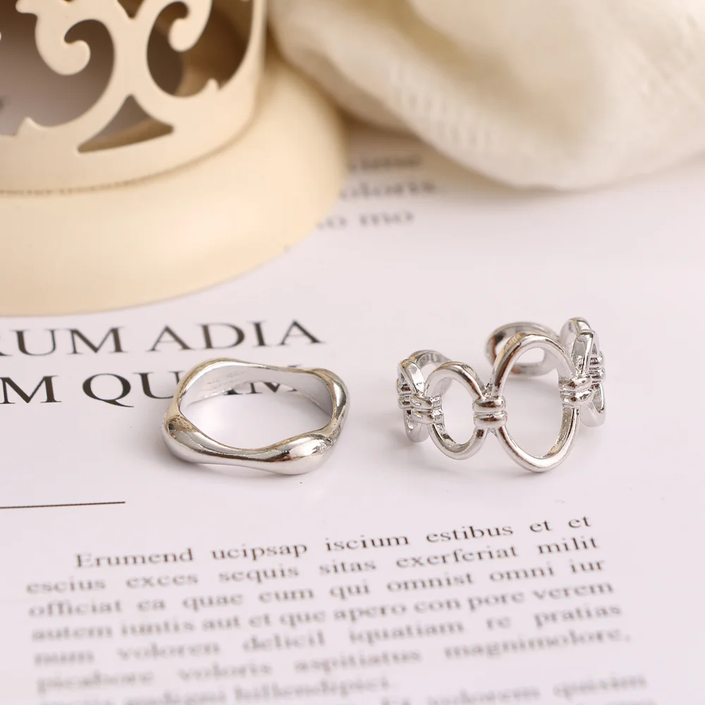 Набор женских колец IPARAM в стиле панк металлическое бриллиантовое кольцо с