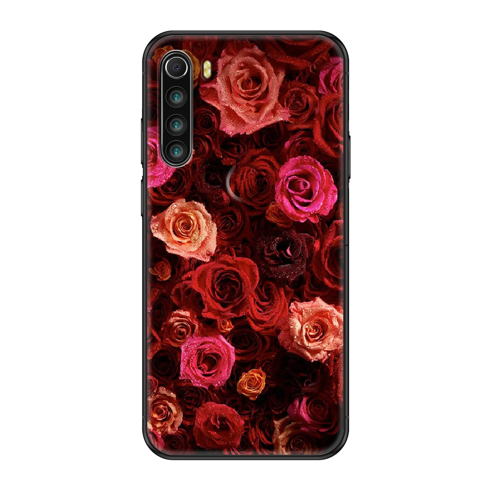 

French fashion luxury flower Phone case For Xiaomi Redmi Note S2 4 5 6 7 8 A S X Plus Pro black pretty cover trend back luxury