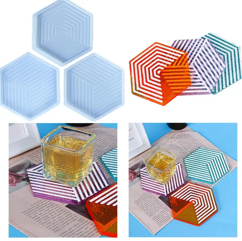 

Прозрачная эпоксидная смола «сделай сам», подставка, силиконовая форма, Геометрические полосы, пластина, зеркальная литейная форма, форма д...