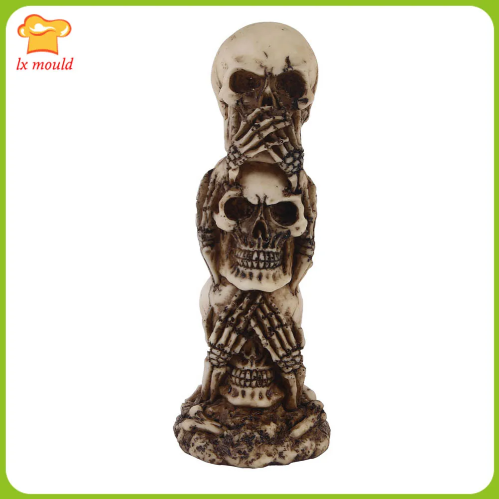 

3D Skull Silicone Mould Taro Bar Coffee House Decorative Candle Soap Molds