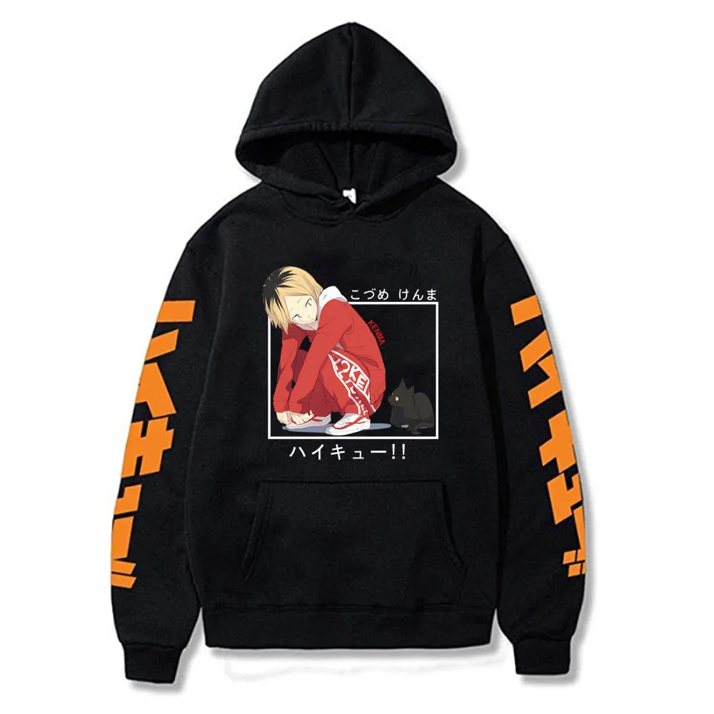 

Hot Harajuku Hoodies Anime Haikyuu Loog Sleeve Casual Sudaderas Hombre