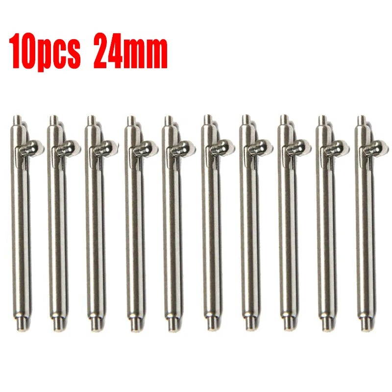 16/18/20/22/24mm Watch Bands Strap Spring Bars Pins 10pcs 1.5mm Quick Release Stainless Steel Spring Bars Watch Repair Tool