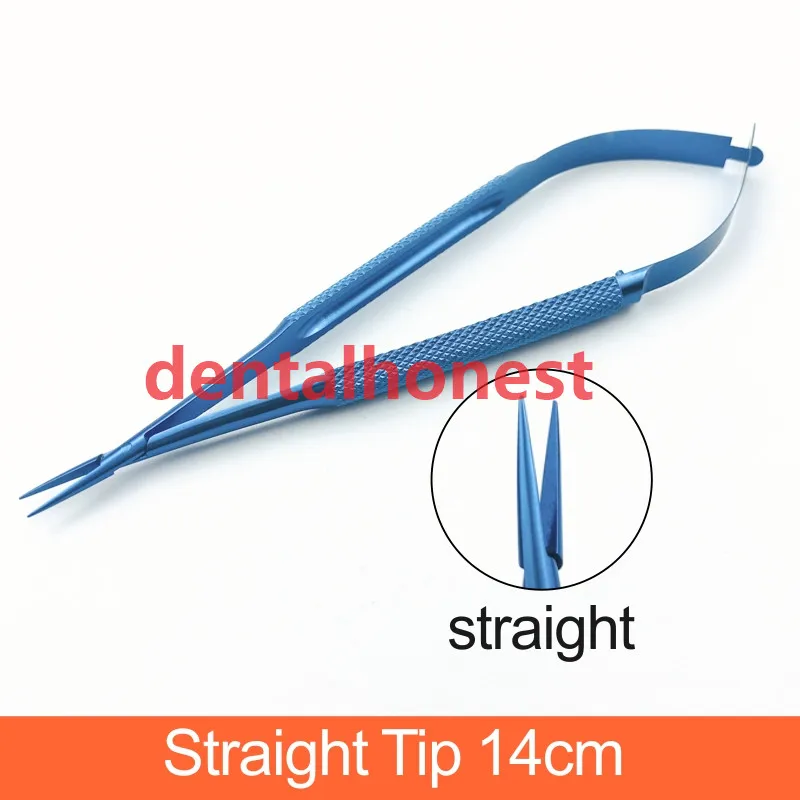 Straight Tip 14cm 1 шт., титановые хирургические зубные держатели для игл, прямой инструмент, 12 см/14 см/16 см/18 см - Цвет: Straight Tip 14cm