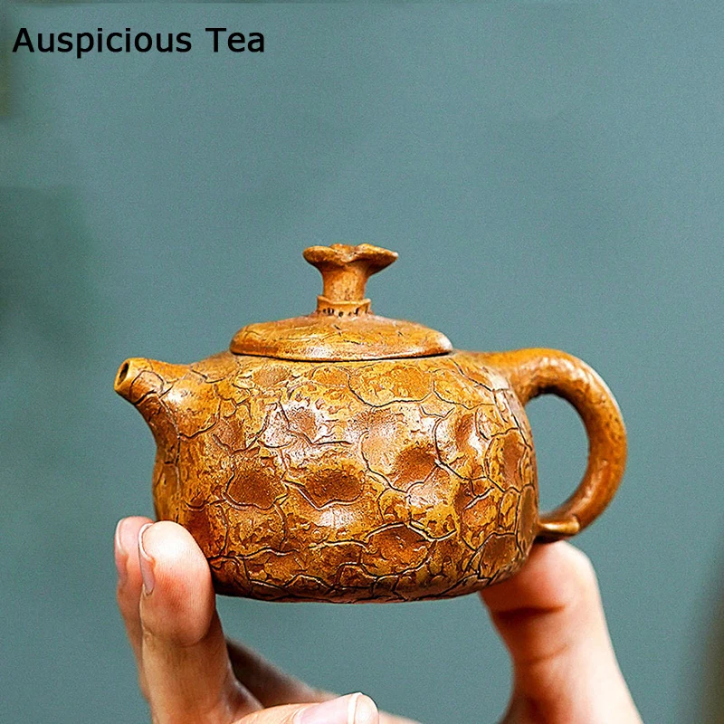 

90ml Authentic Yixing Handmade Teapot Creativity Purple Clay Tea Pots Raw Ore Section Mud Kettle Boutique Household Teaware