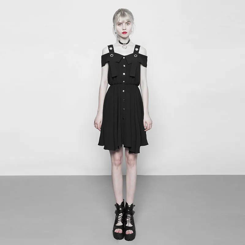 Женское свободное шифоновое платье на бретельках с открытыми плечами в стиле