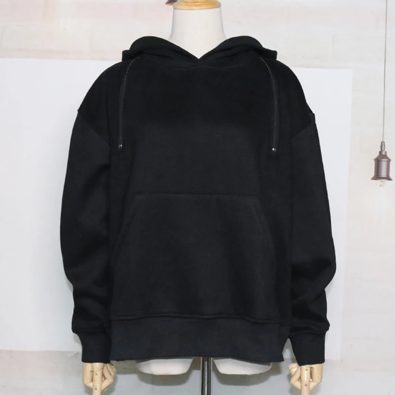 Женские двусторонние толстовки флисовый свитшот с капюшоном пуловер спортивный