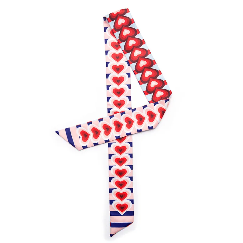 Женская модная сумка с принтом Love маленькая саржевая шелковая шарф лентой