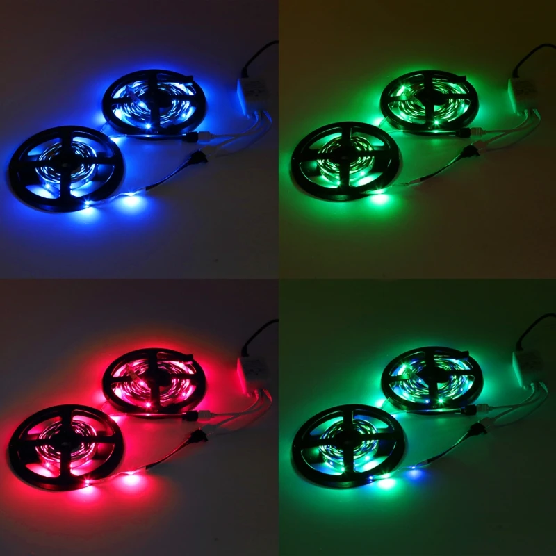 3528 Многофункциональный RGB 10 м SMD 12В Светодиодные ленты светильник адаптер 44