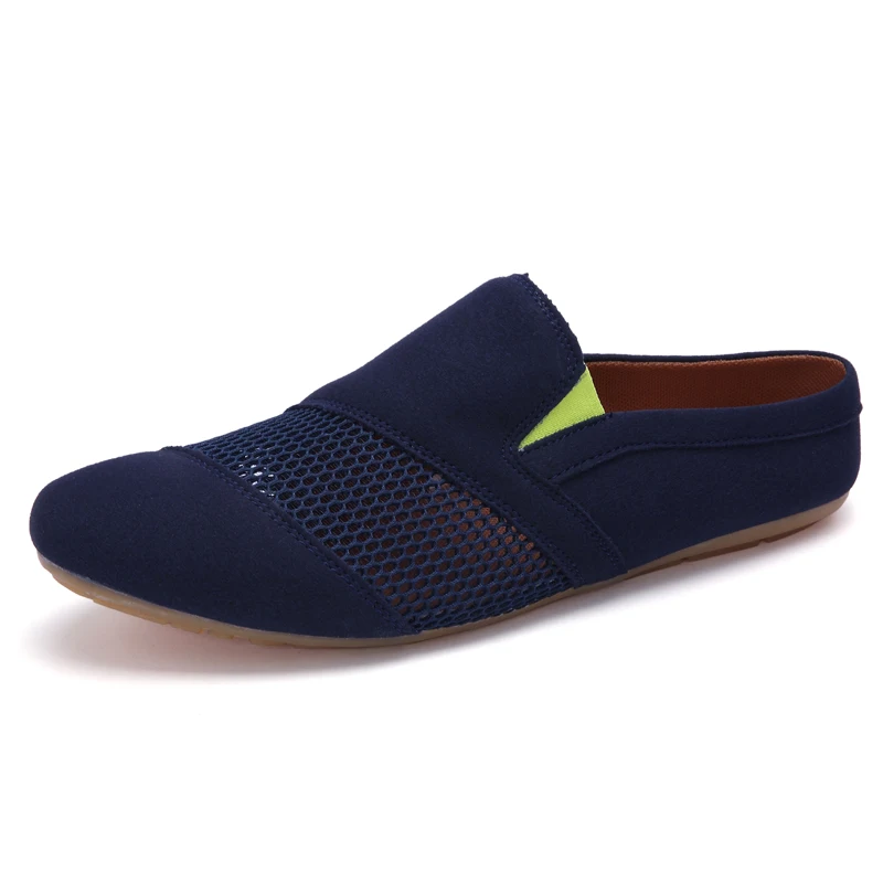 

Summer Half Slippers for Men Blue Mens Flats Shoes Comfortable Man Casual Slip on Shoes Fashion Half Drag Loafers Man