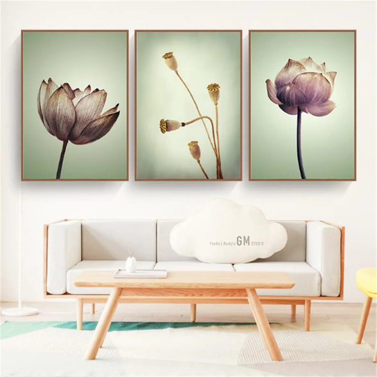 Постер в китайском стиле с цветами лотоса холст принтом настенное украшение для