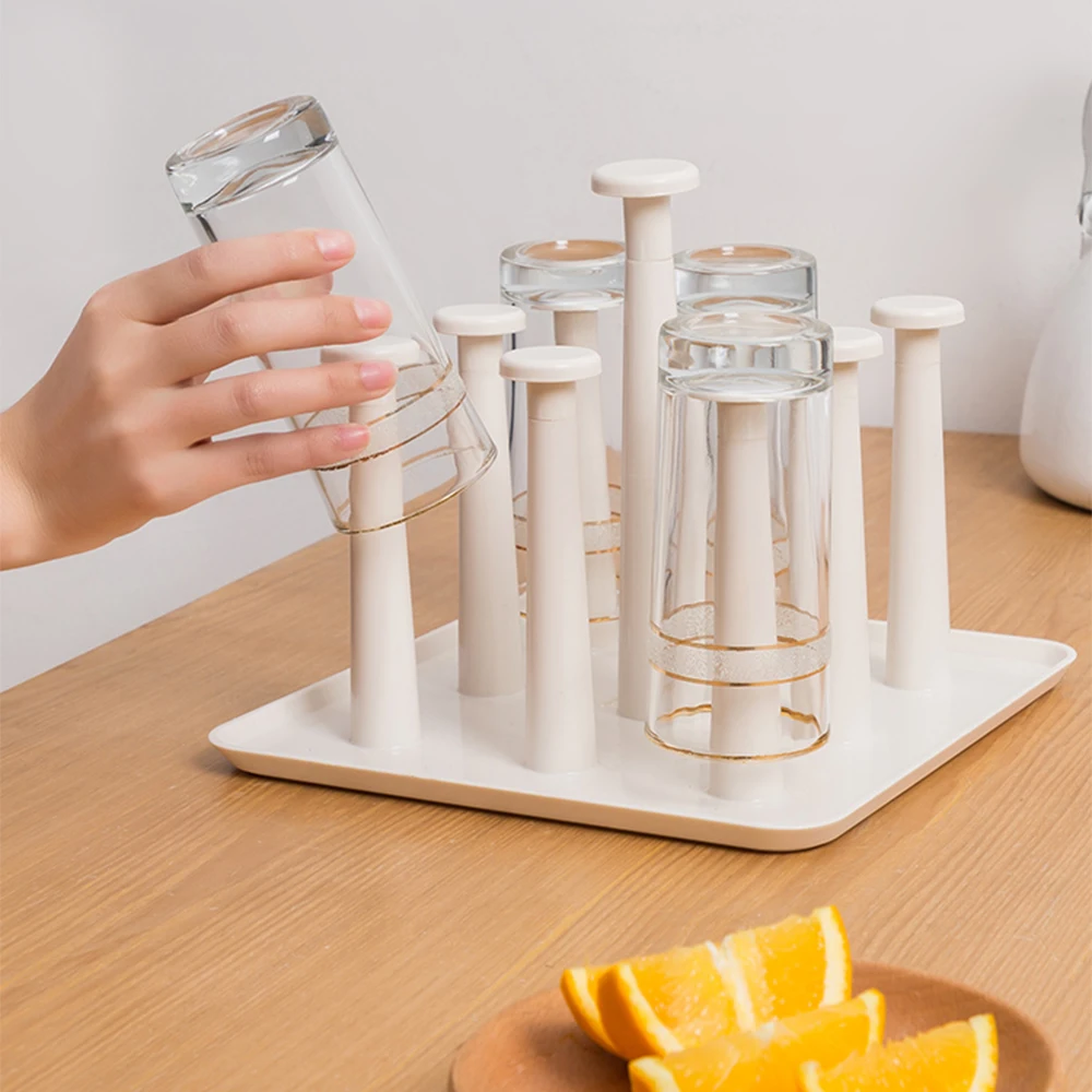 Стеллаж для хранения сушильных стаканов держатель кухонных с водой бытовой