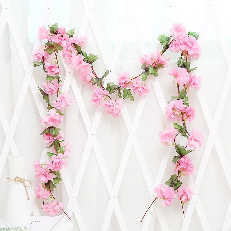 1 шт. шелковая розовая вишневая настенная подвесная гирлянда 225 см искусственный