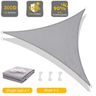 Серый треугольный парус, водонепроницаемый и устойчивый к ультрафиолетовому излучению 300 Ден, Солнцезащитный навес для автопортов, задних дворов, садов и т. д.