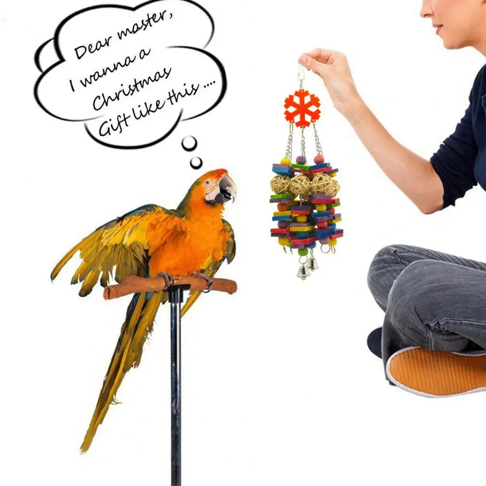 

Parrot Toy Snowflake Bite Resistant Wooded Sepak Takraw Pet Chew Toy Bird Supplies Bird Nest Decorative игрушки для попугаев