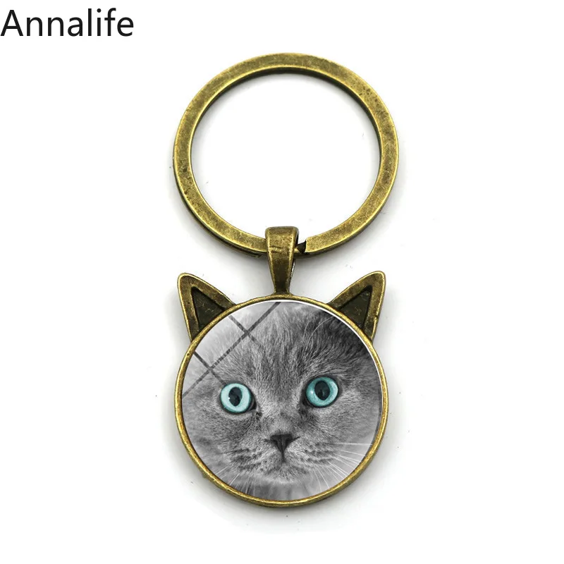Новинка 2019 металлический брелок с кошачьим лицом и кошачьими ушками Аниме Кулон