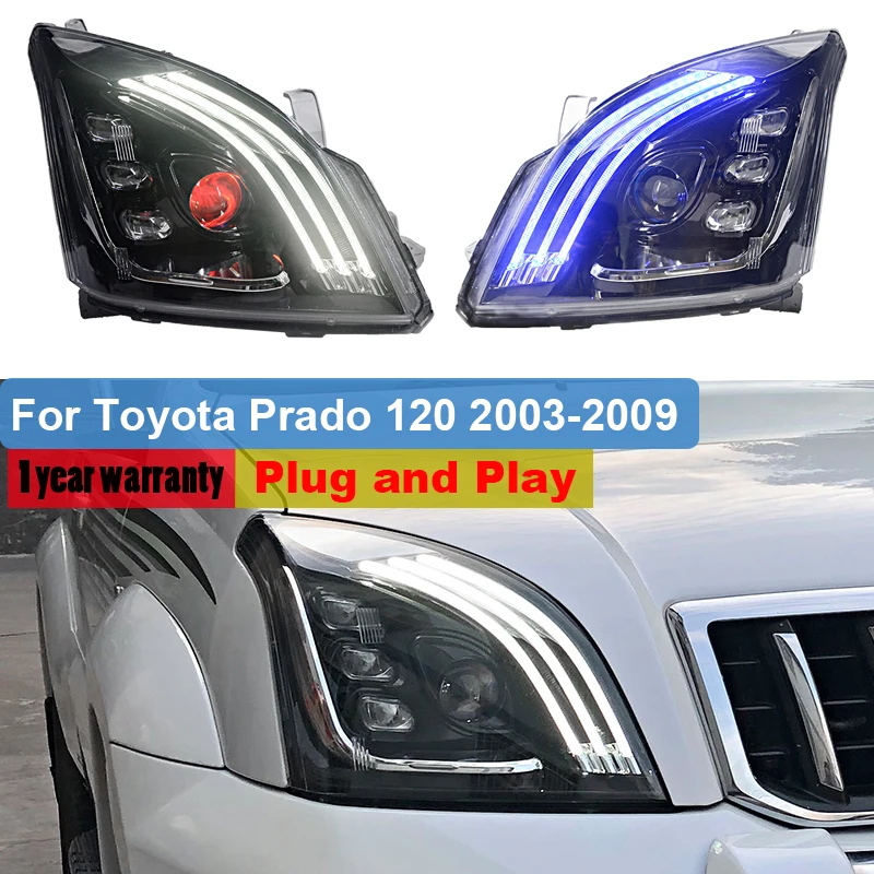 Для Toyota Land Cruiser Prado 2700 120 GRJ120 TRJ120 FJ120 LC120 2003 ~ 2009 светодиодный фонарь в сборе DRL