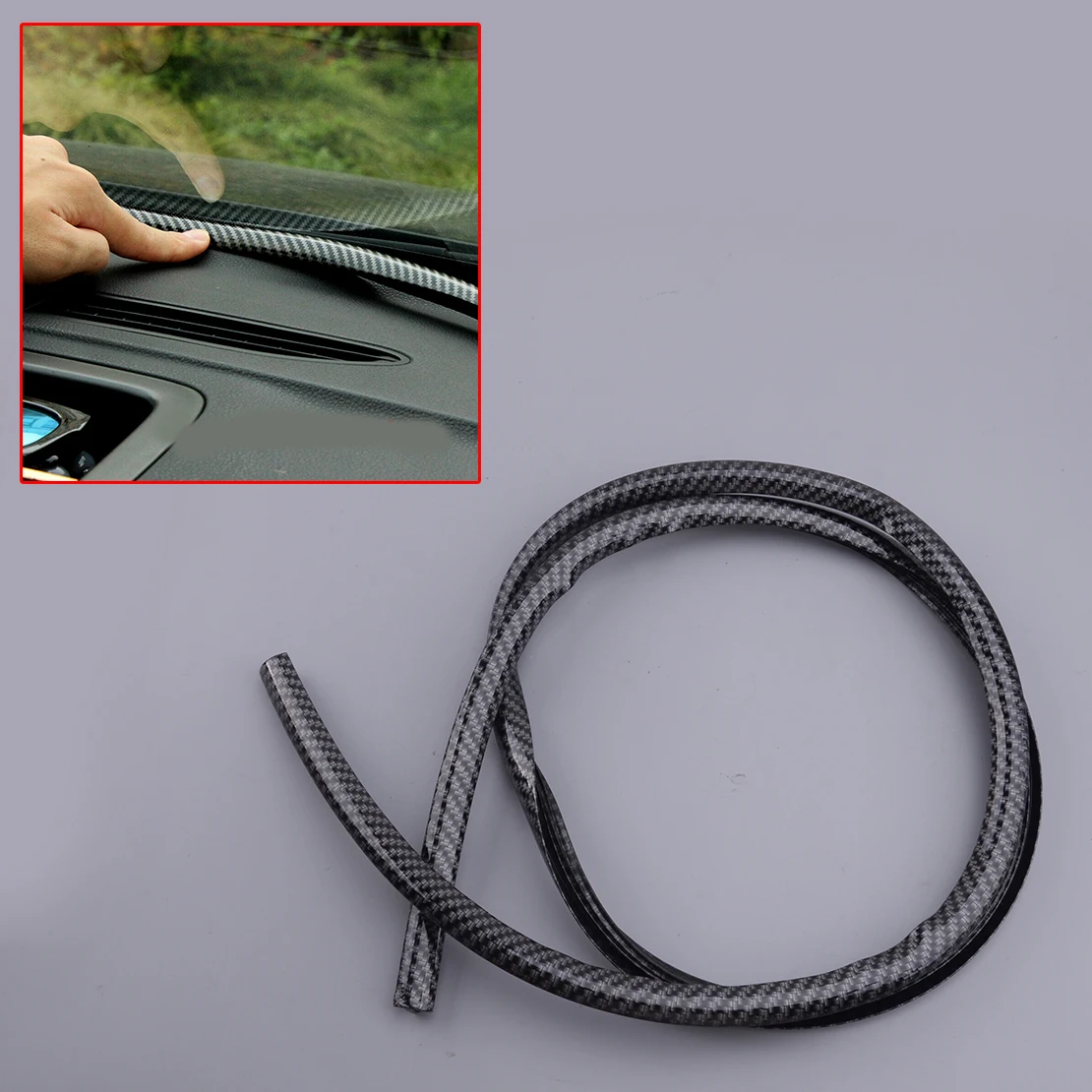 

Универсальная автомобильная резиновая уплотнительная лента 160 см из углеродного волокна для зазора на приборной панели аксессуары для ста...