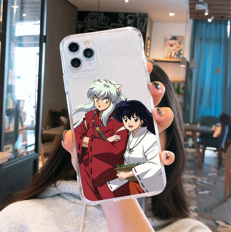 phone case transparent for iphone 11 12 13 mini pro xs max 8 7 6 6s plus x se2 xr hot japan anime inuyasha higurash cover coque free global shipping