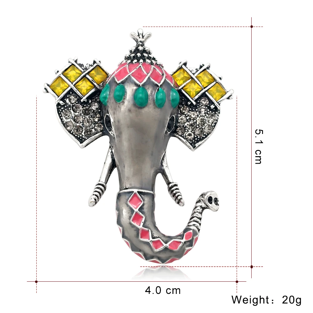 Модные броши 2019 брошь слон стразы эмаль на булавке Женские аксессуары сосны