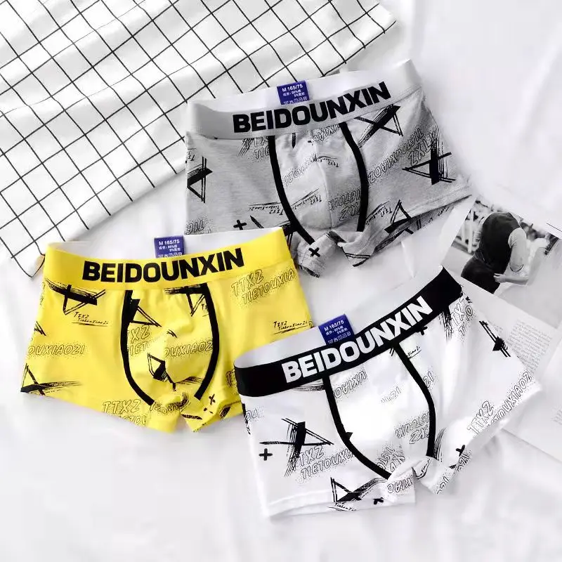 Men's Panties Set Boxers Men Cotton Soft Man Undrewear Cozy Sexy Men's Shorts Men Underpants Set Breathable Loose Elastic Boxer