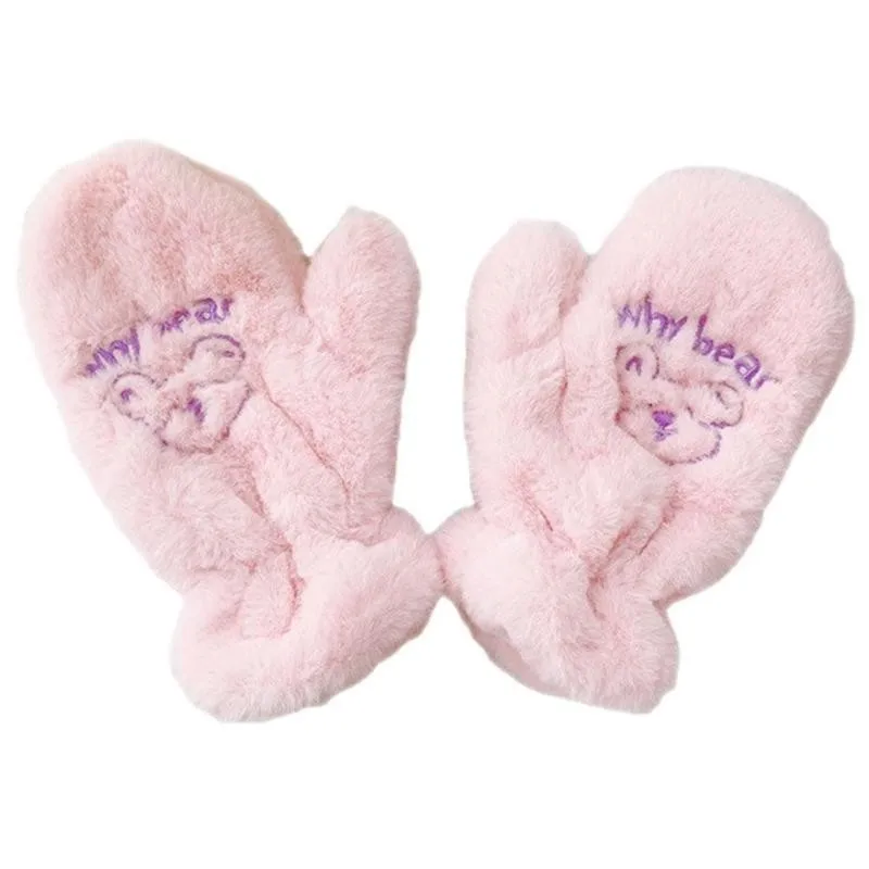 

Women Winter Warm Cartoon Bear Plush Gloves Korean Fingers Mittens Girls Valentine's Christmas Full Gifts Gifts Birthday Da F9X7