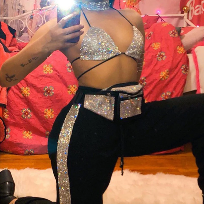 Новые музыкальные платье с коротким и широким для ночных клубов Бикини Блестящий