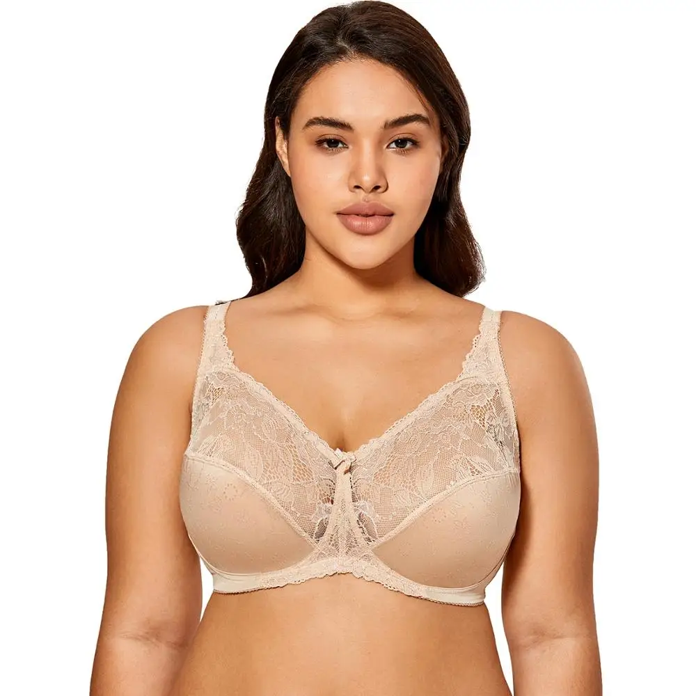 Женский комфортный прозрачный кружевной Бралетт с цветочным рисунком без