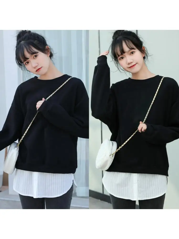 

Women Denim False Hem Layering Fake Top Lower Sweep Skirt Half Shirt Extenders