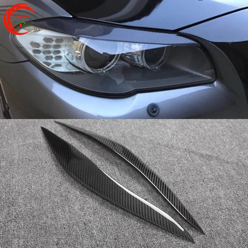 

Накладка на переднюю фару из углеродного волокна, подходит для BMW 5 серии F10 F18 525 520 530 2010-2013, декоративный Чехол для автомобильного стайлинга