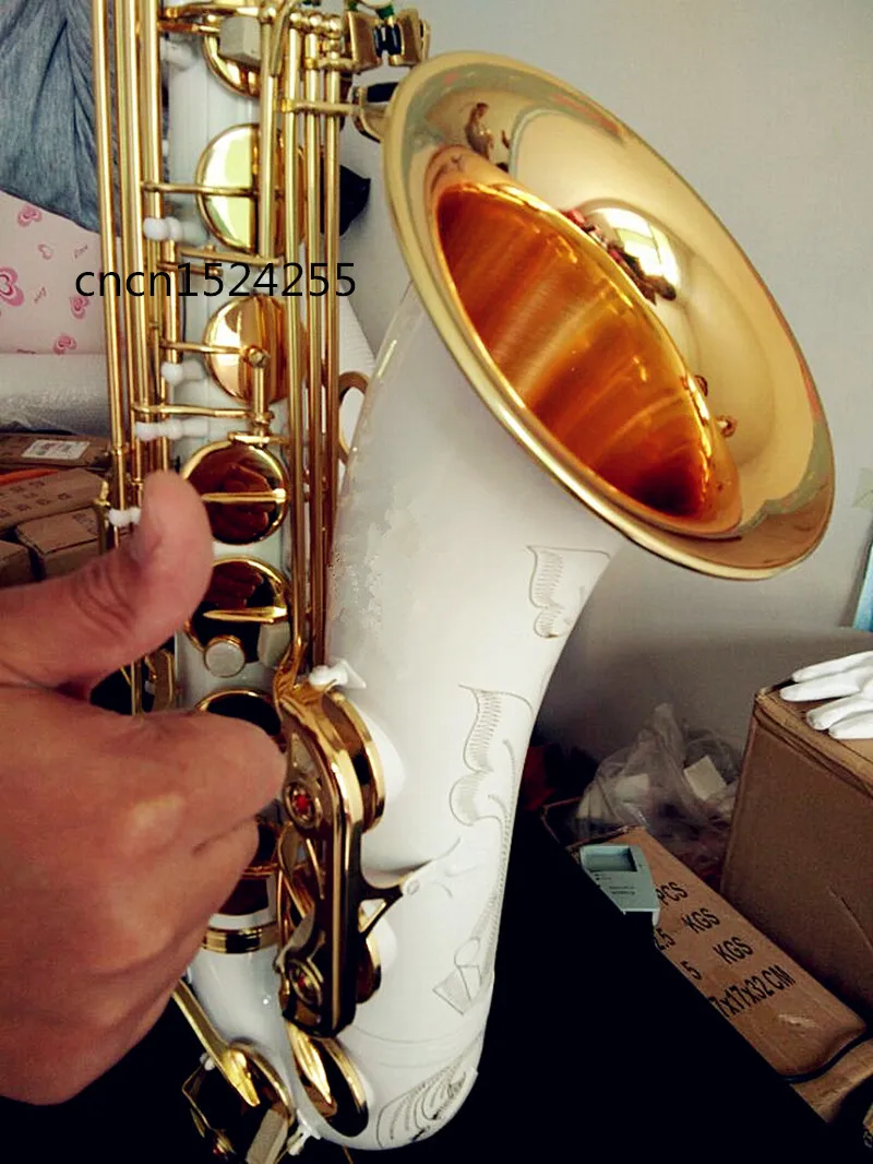 Новые высококачественные музыкальные инструменты тенор саксофон белый полный