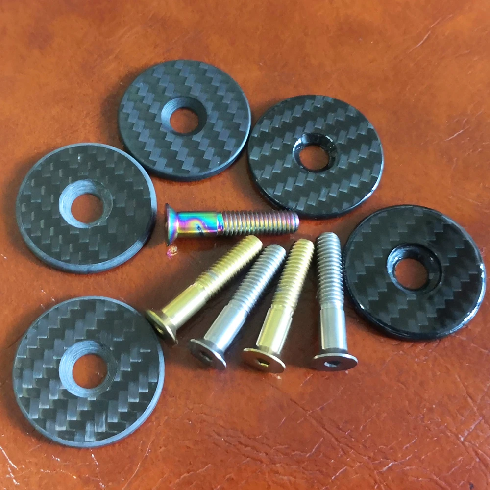 

2021New Carbon Fiber Headset Top Cap Titanium Bolt M6 x 30mm 1-1/8" Super Light 6g Bicycle Accessories For Bicycle