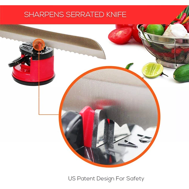 

NEW Tungsten Steel Knife Sharpener Tungsten Diamond Sharpener Tool with Suction Pad Easy & Safe Sharpening Tool