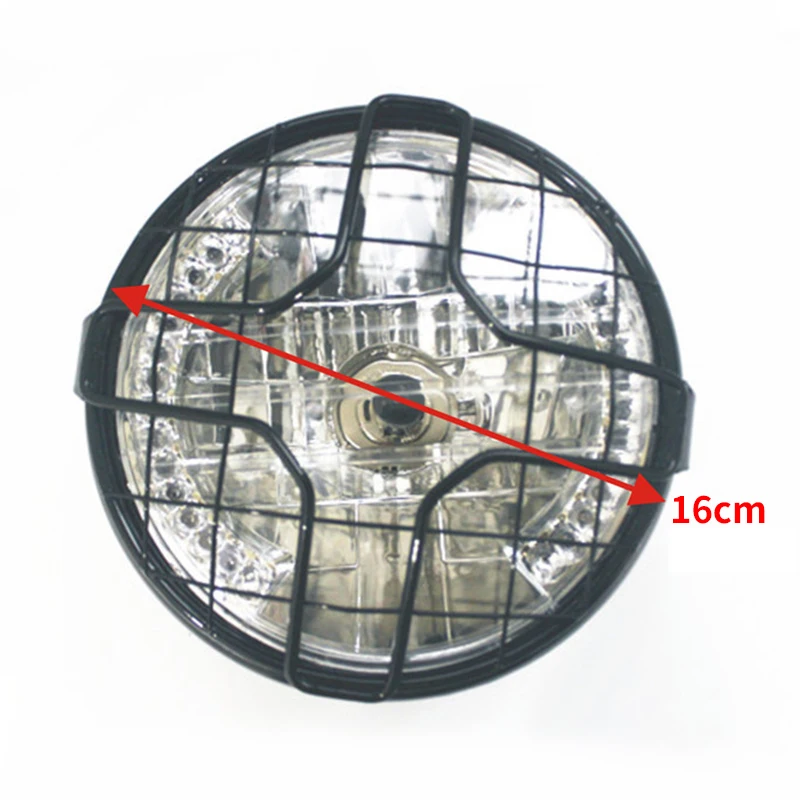 Мотоцикл фары свет решетка крышка маска квадратная сетка крест абажур ретро-Фара