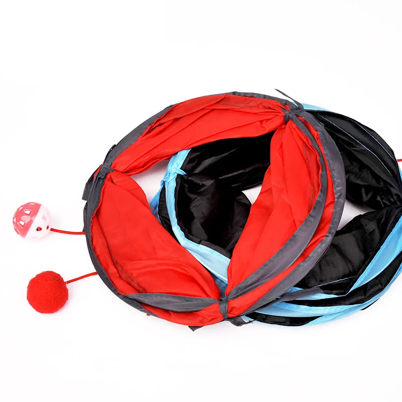 

Cat Tunnel Toy Funny Pet 2 Holes Play Tubes Balls Collapsible Crinkle Kitten Toys Puppy Ferrets Rabbit Play Dog Channel Tubes