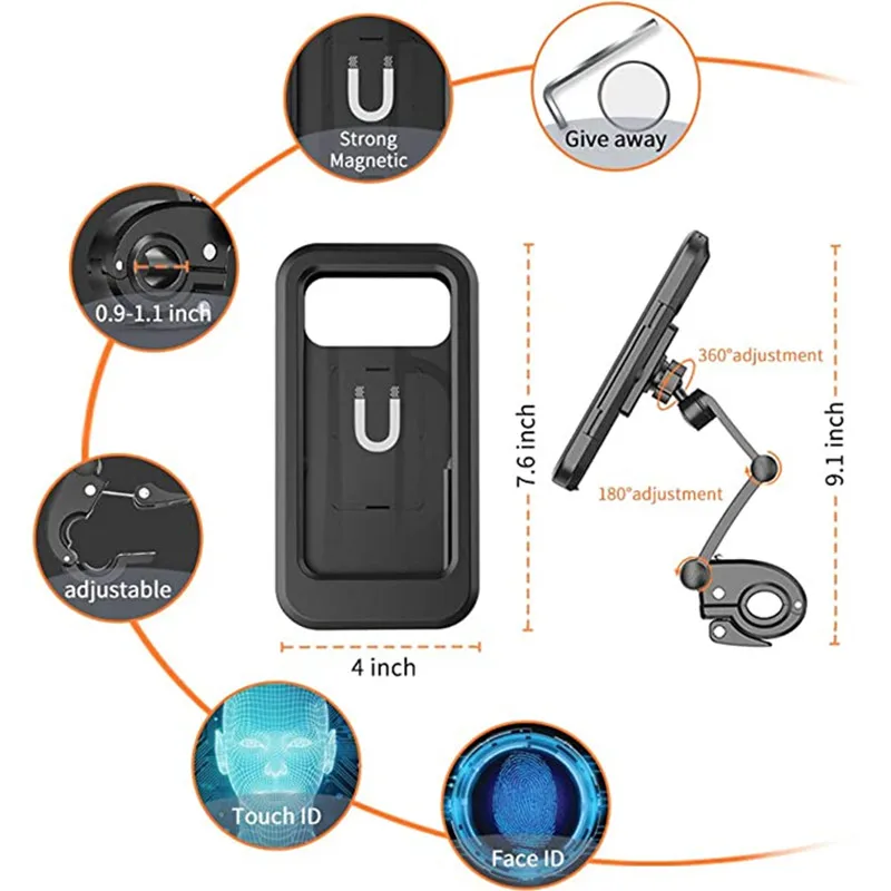 outdoor sport motorcycle cycling phone holder bag case for iphone 11 12 pro max 7 8 waterproof bicycle handlebar stand cover free global shipping