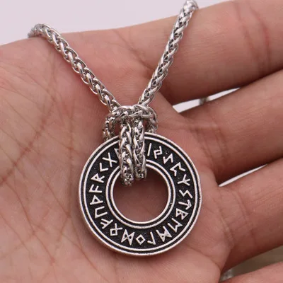 Antique silver 2 Амулет викинга кулон ожерелье исландский вегвисир шлем ужас в руническом круге бижутерия в стиле викингов валкнут Ворон РУНИЧЕСКАЯ подвеска Nordi - Окраска металла: Antique silver 2