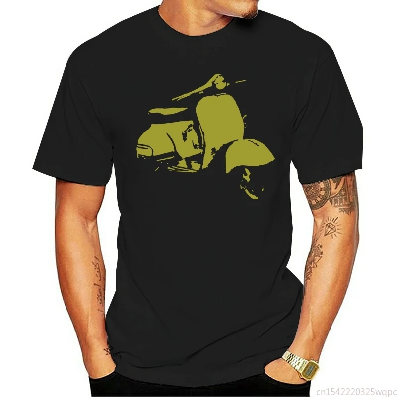 

O-neck Custom Printed Tshirt Men T Shirt Scooter Olive T-Shirt